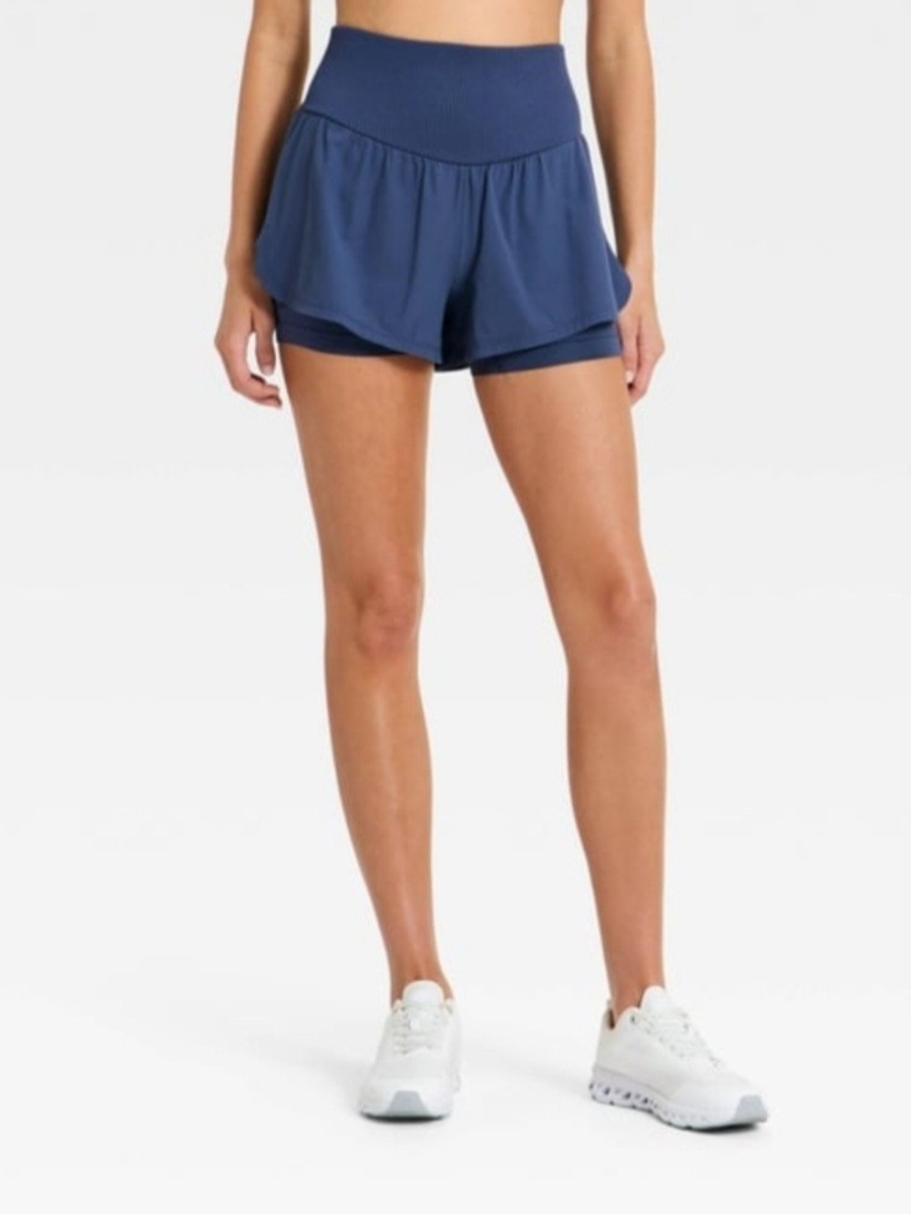 JoyLab Navy High-Rise Layered Athletic Shorts